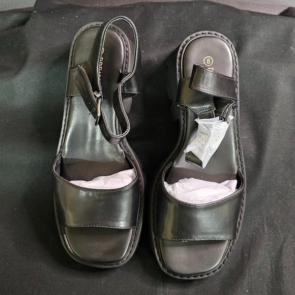 Dream Pairs Lug Sole Low Platform Chunky Block Heel Sq. Toe Ankle Strap Sandal 8 - Picture 7 of 12